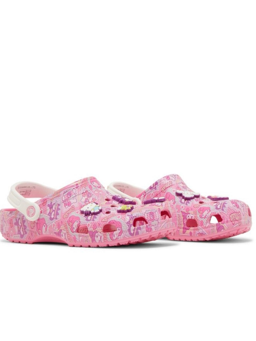 CROCS Pink Patterned Classic Clog with Charms